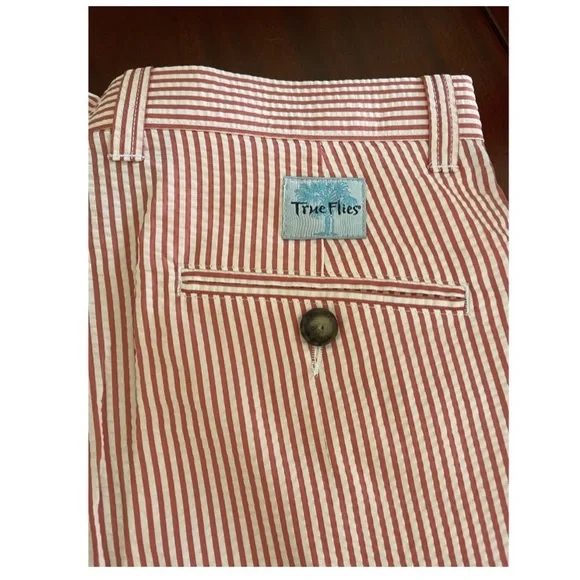 NWT! Red Seer Sucker Mens Shorts - Picture 7 of 8